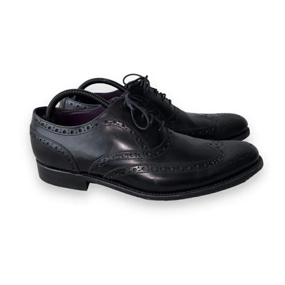 Charles Tyrwhitt Derby‎ Brogue Wingtip Shoes Black Leather Men's 9.5